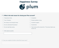 Happiness survey from Plum
